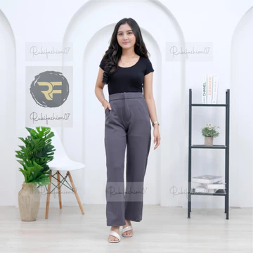 Cozie Cullot Loose Pants Higwais Cullot Pants Rib Knit Premium Celana Kulot
