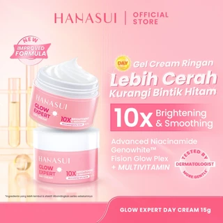 Hanasui Glow Expert Day Cream New Improved Formula - Gel Cream Ringan No Whitecast Mencerahkan & Kurangi Bintik Hitam - Niacinamide & Genowhite