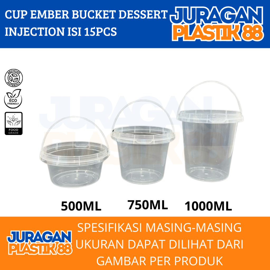 Jual Cup Ember Bucket Dessert Injection Bulat 500ml 750ml 1000mlanti ...