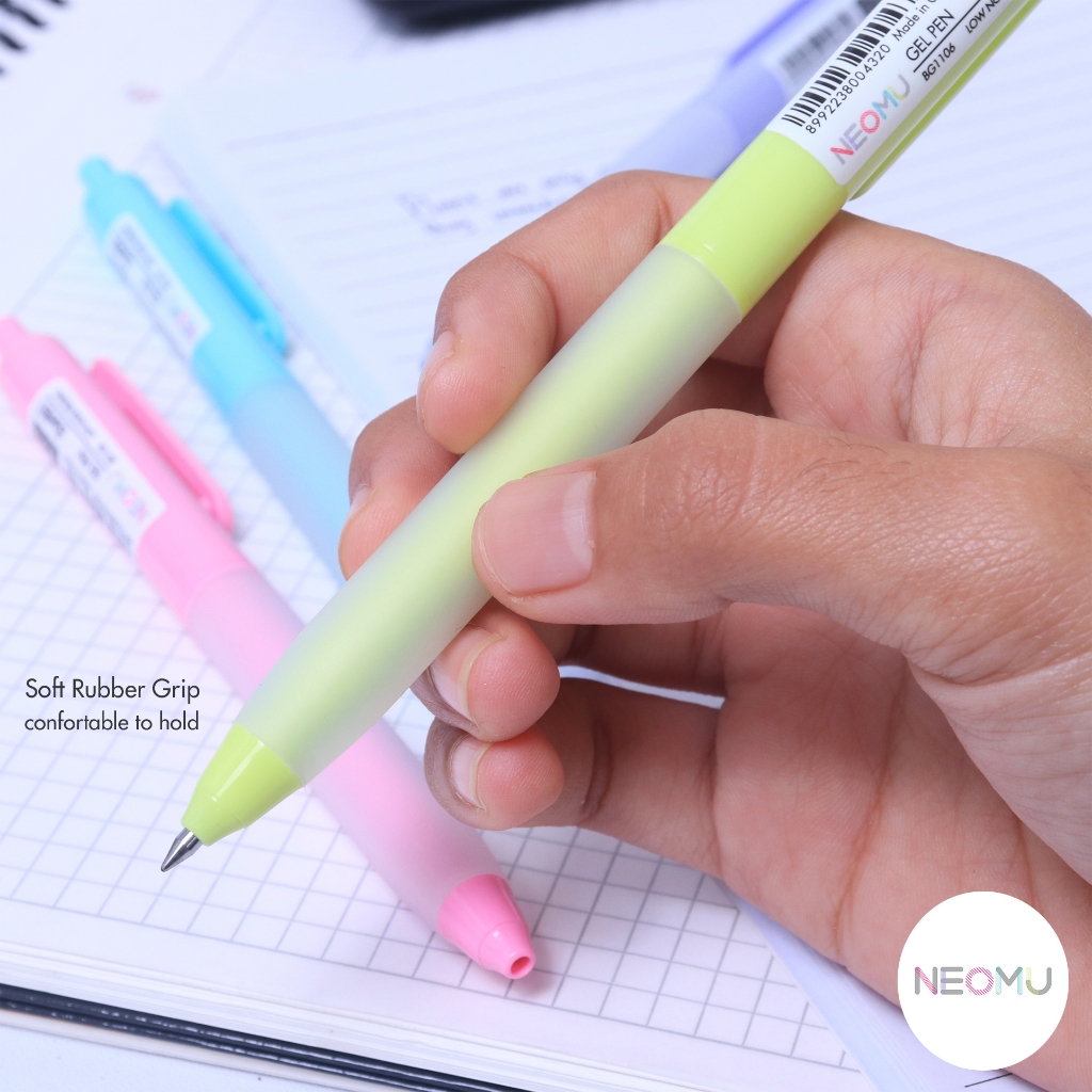 Bantex Gel Pen / Pulpen Pena Tip 0.5 mm Low Noise Pressing Pegangan Nyaman Warna Pastel BG1106 (5)