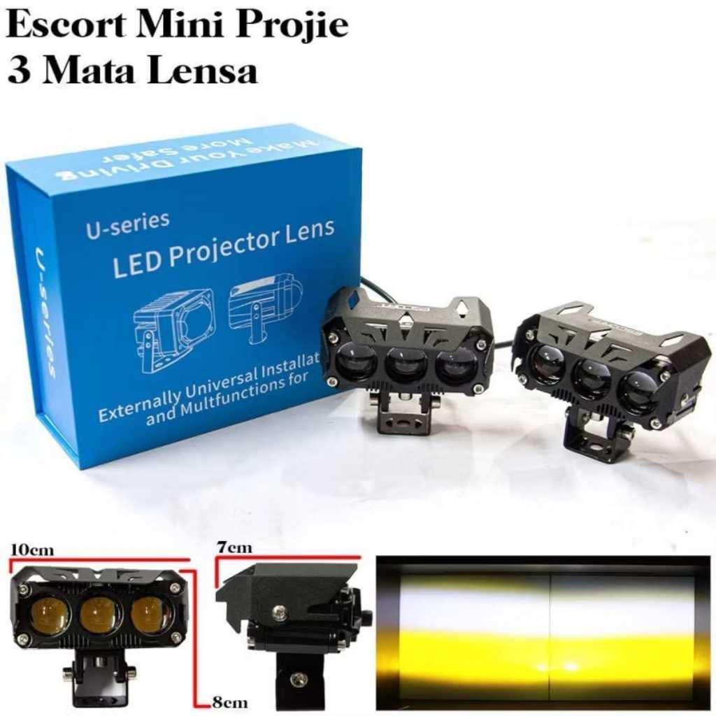 Jual Lampu Mini Projie 3 Mata Lampu Tembak Laser Foglamp 3 Mata/Led ...