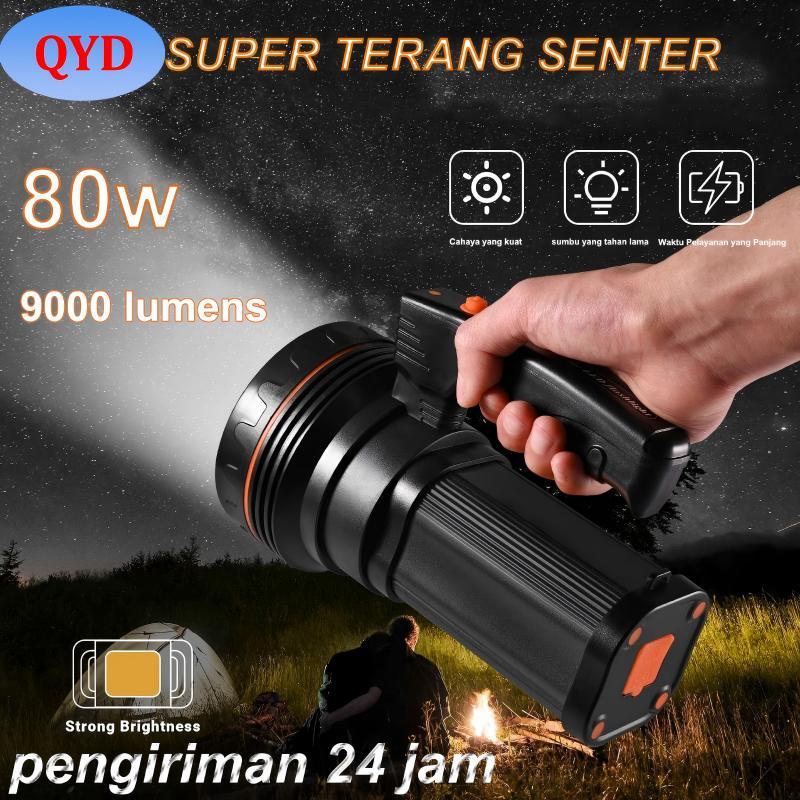 Jual QYD Senter LED Super Terang Tahan Air IPx4 80 watt 9000 lumens ...