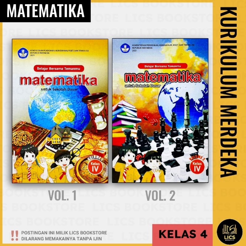 Jual Buku Matematika Volume 1 dan Volume 2 Kelas 4 SD Kurikulum Merdeka ...