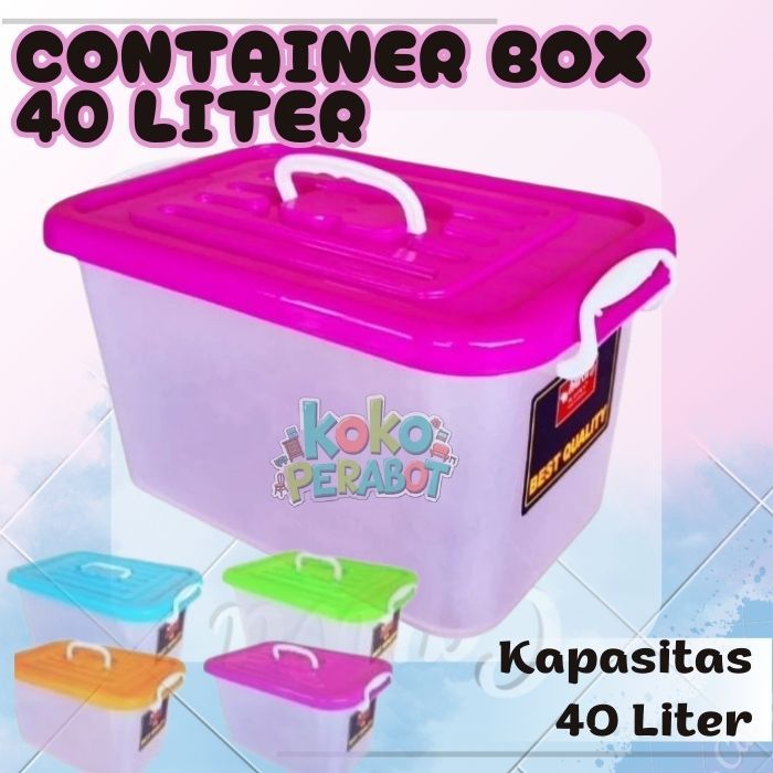 Jual Box Containier Besar Dengan Roda 40 L / Box Storage GAJAH | Shopee ...