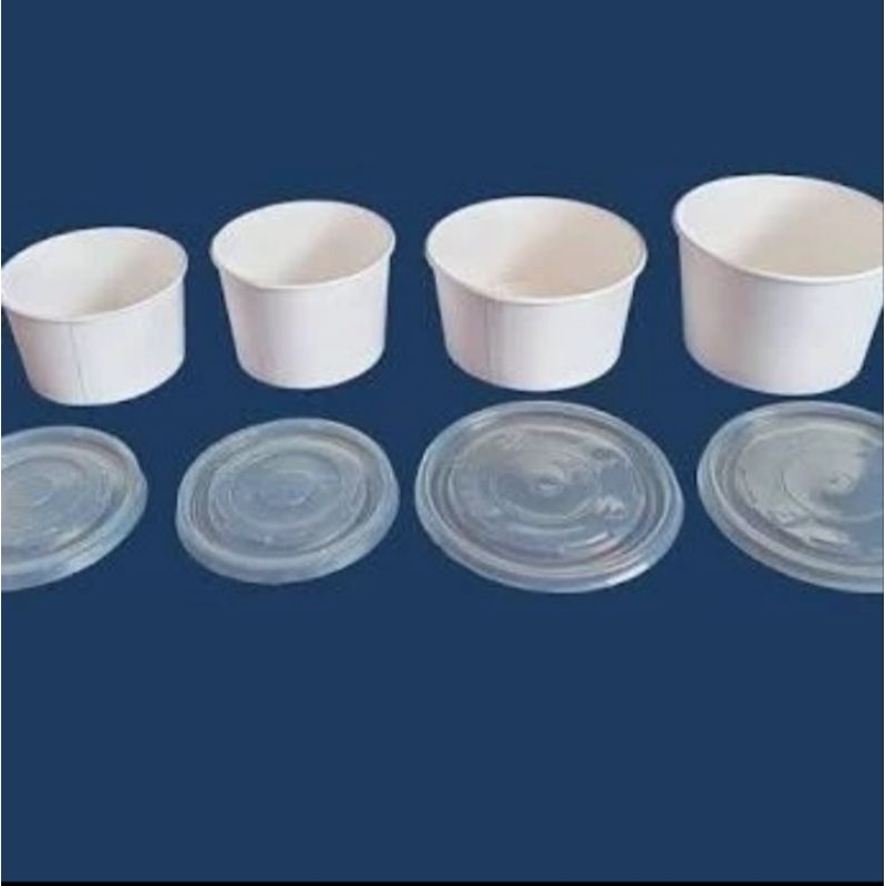 Jual Paper Rice bowl 650 ml + tutup isi 25 bh Mangkok kertas Tahan ...