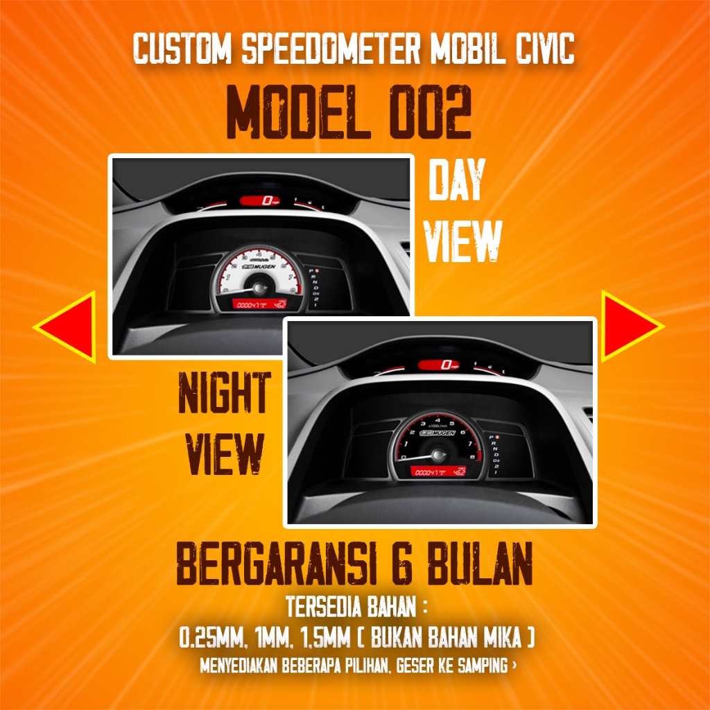 Jual Custom Speedometer Mobil Civic Model 001 - 004 | Shopee Indonesia