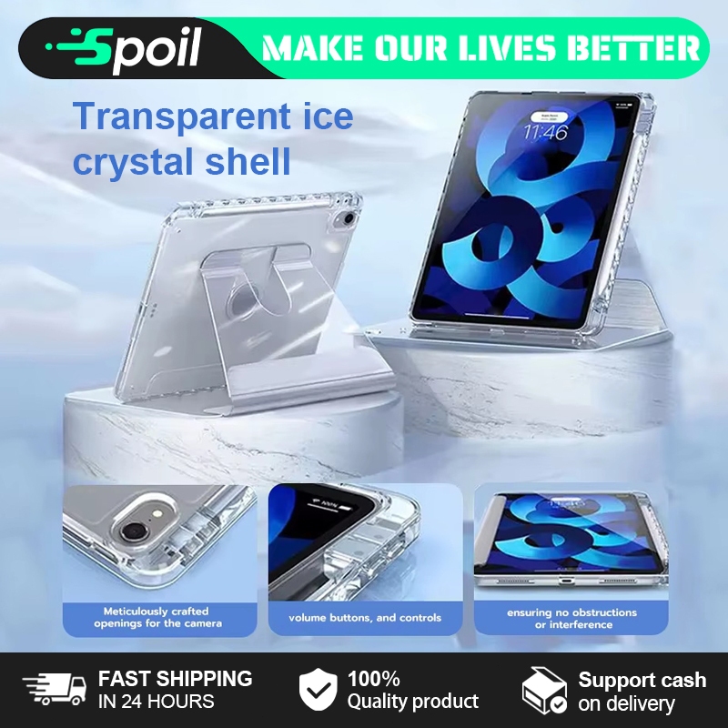 Jual 360 Rotating Acrylic Full Transparent Crystal Casing iPad With Pen ...