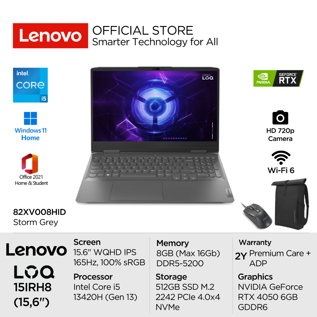 Lenovo Ideapad 82bj0001us Lenovo Lenovo LOQ Gaming 15IRH8 8HID