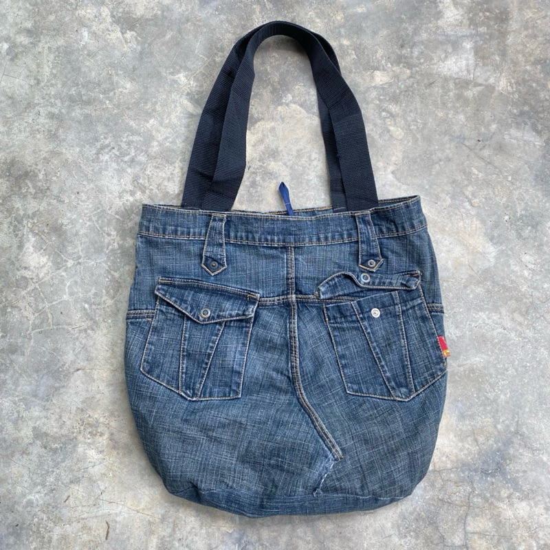Jual TOTEBAG JEANS DENIM REWORK | Shopee Indonesia