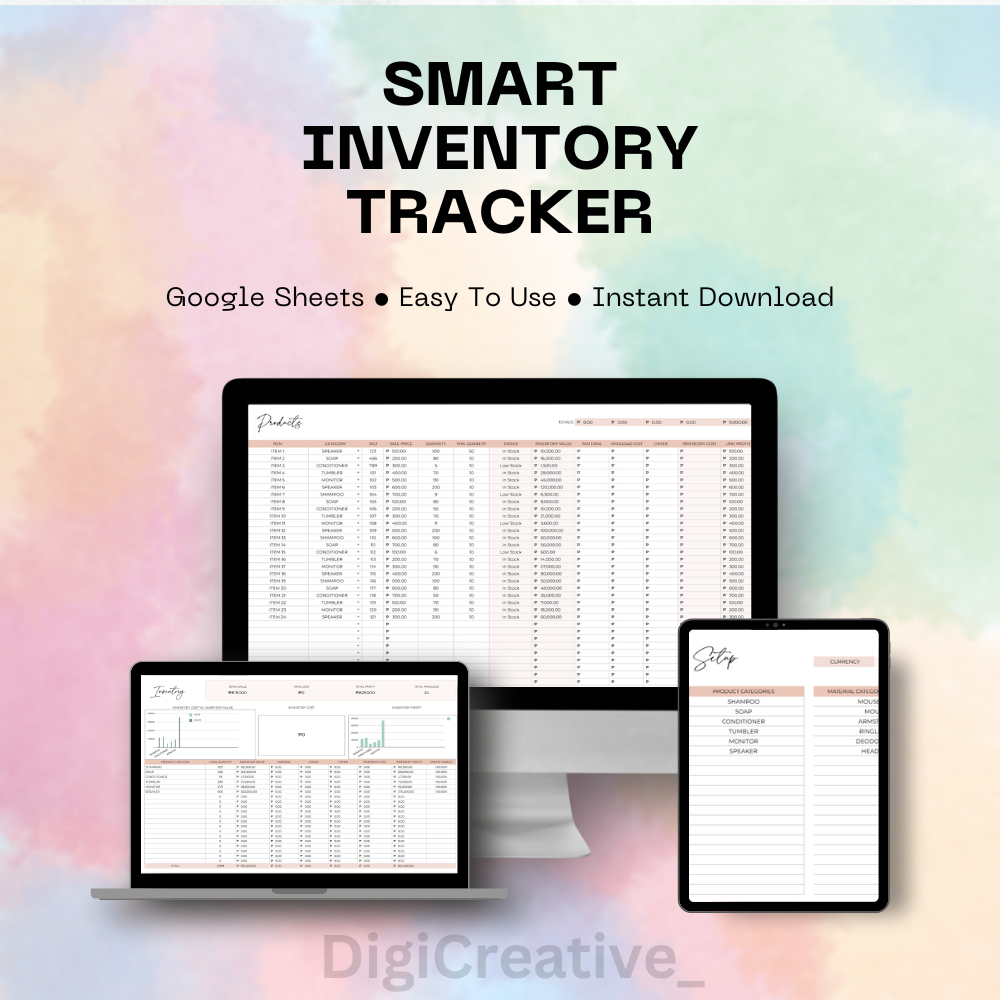 Jual Inventory Tracker Spreadsheet Small Business Inventory | Inventory ...