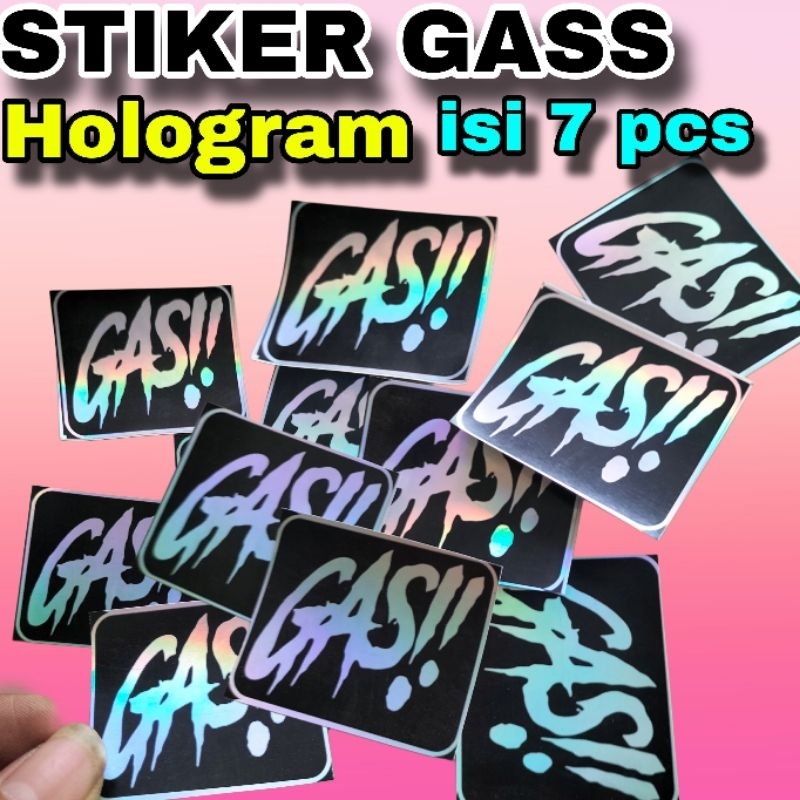 Jual 7 pcs STIKER GASS BAHAN HOLOGRAM 4cm x 5cm | Shopee Indonesia