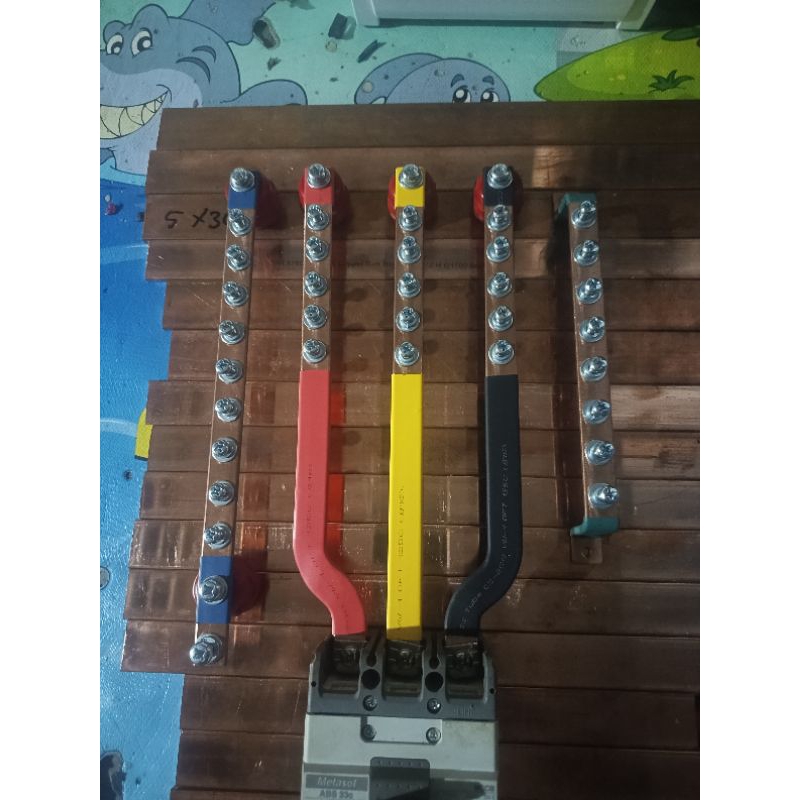 Jual BUSBAR 3×15 RSTN + GROUND PANJANG 25 CM UNTUK MCCB 30A/100A ...