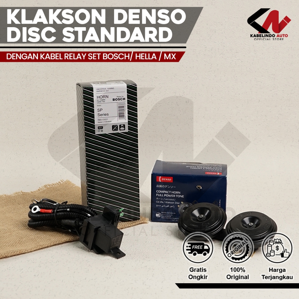 Jual DENSO Klakson Mobil Motor Disc Standard 12v dengan Kabel Relay ...