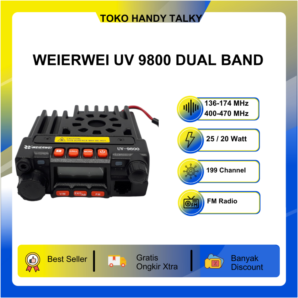 Jual WEIERWEI UV 9800 UV9800 RADIO RIG MINI ORIGINAL GARANSI RESMI ...