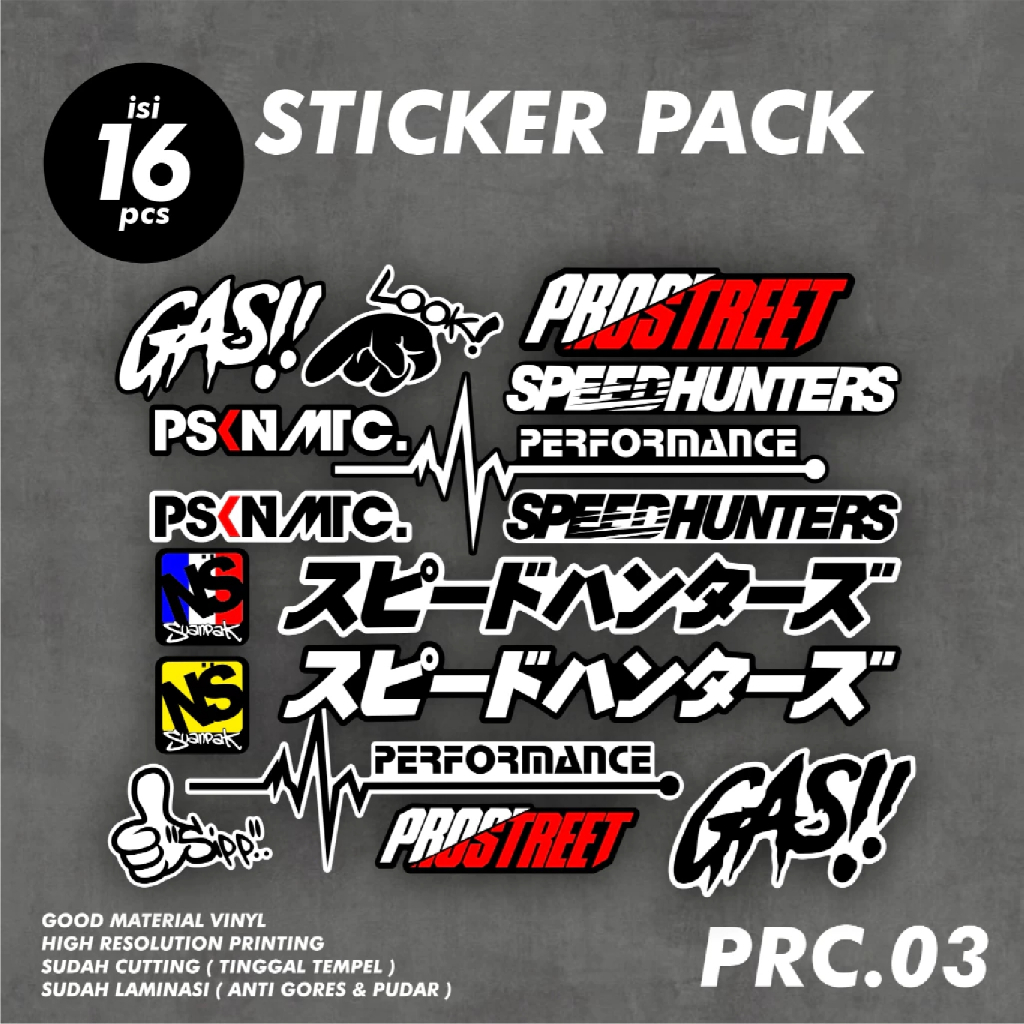 Jual Isi 16 Lembar Sticker Racing Hologram Sticker Pack Sticker Sponsor ...
