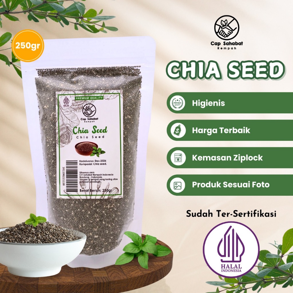 Jual 250gr Black Chia Seed ORGANIK / Rempah / JSR 100% PREMIUM QUALITY ...