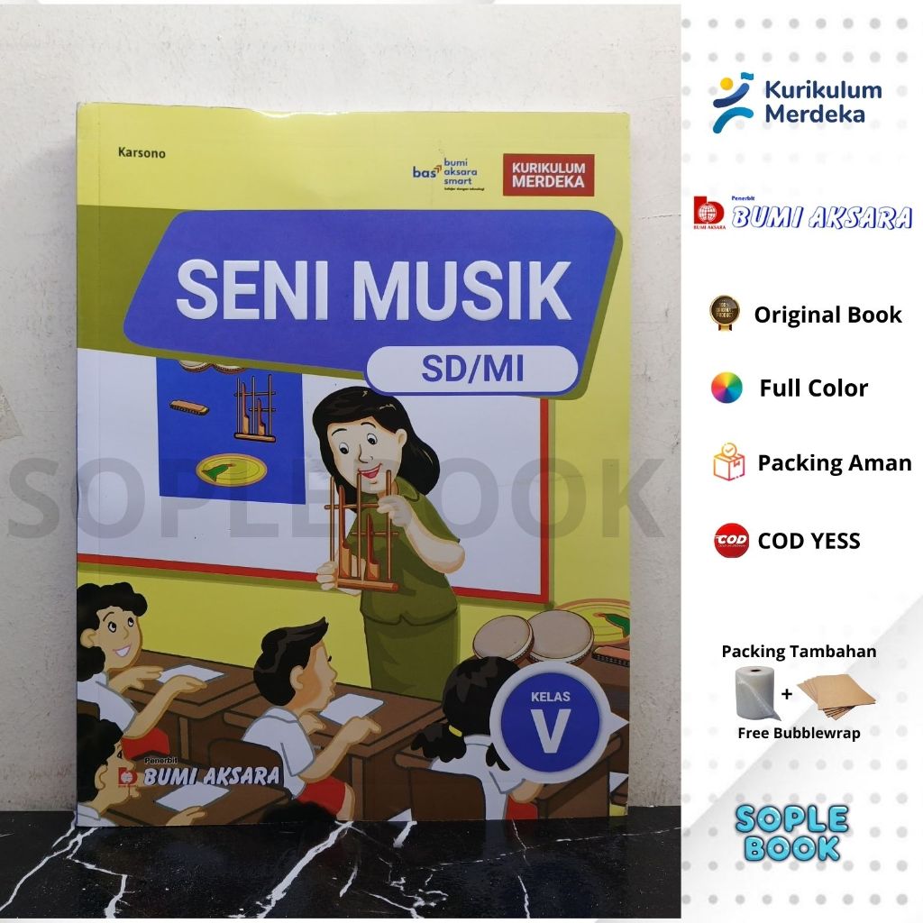 Jual Buku Seni Musik Untuk SD/MI Kelas 5 Bumi Aksara Kurikulum Merdeka ...