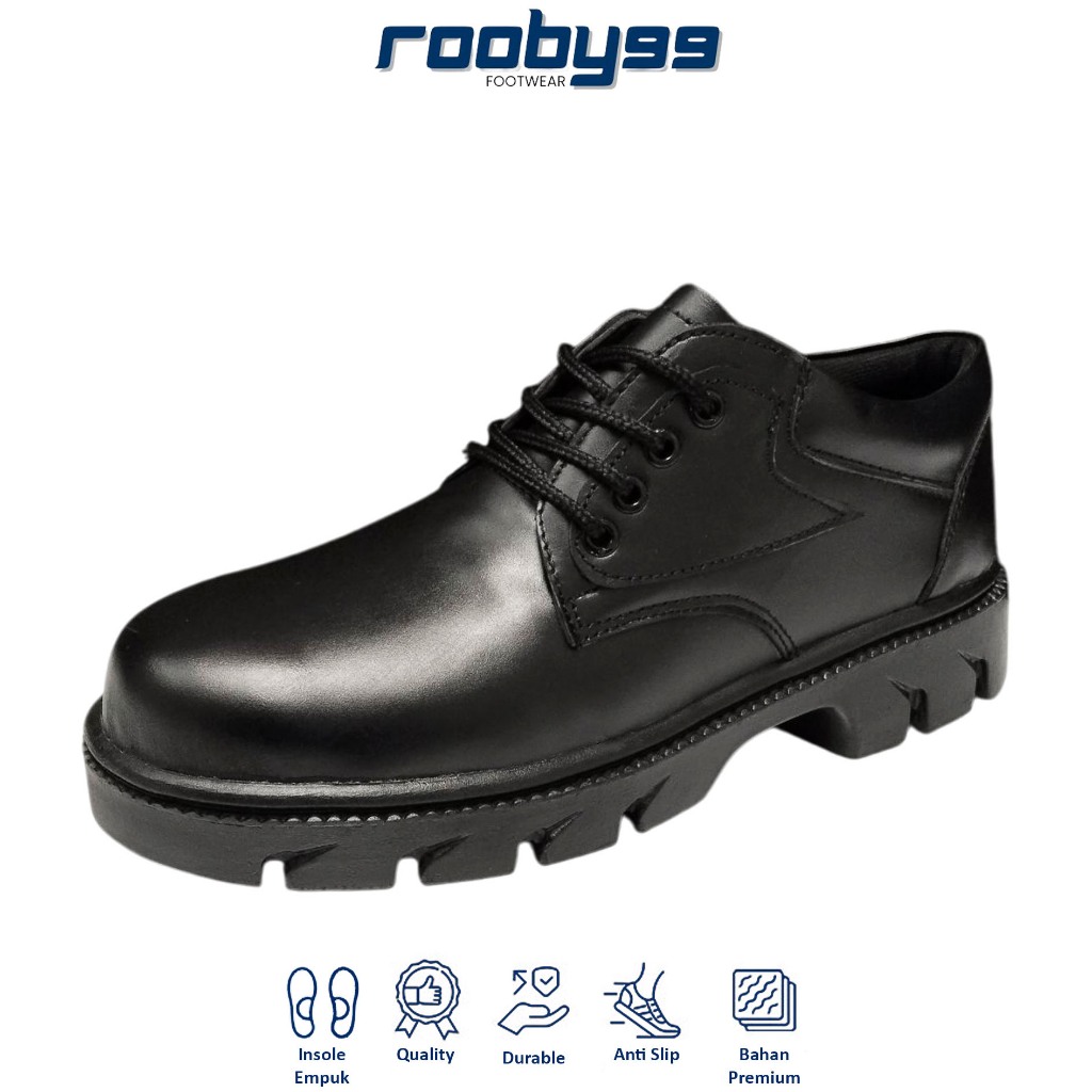 Jual Sepatu Safety Boot Kulit Pria Sepatu Kerja Outdoor Tali Ujung Besi ...