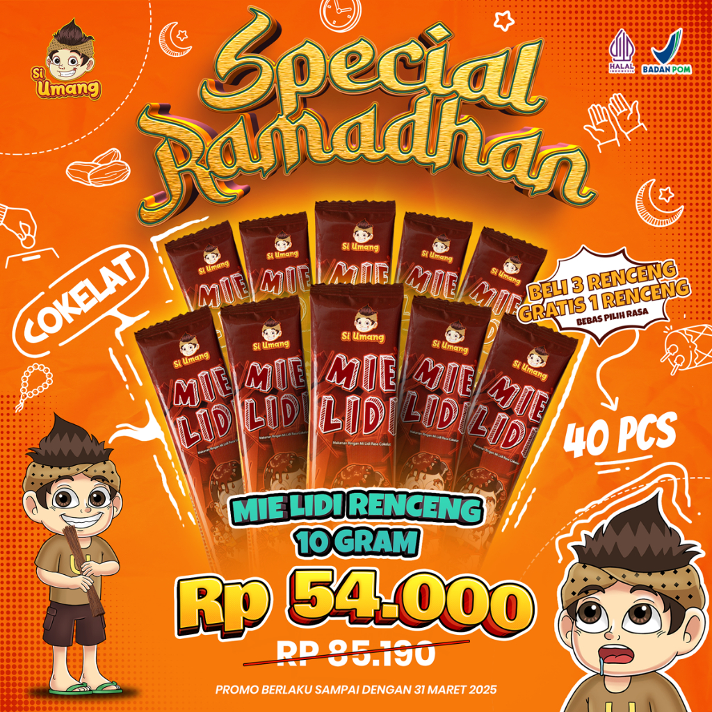 Jual [Buy 3 Renceng Free 1 Renceng] Si Umang Mie Lidi Renceng 10 Gram 1 ...
