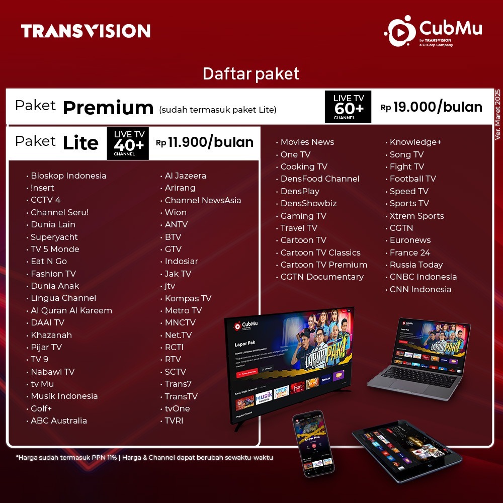 Jual Transvision XSTREAM SERU Android TV Box STB FREE All Channel CUBMU ...