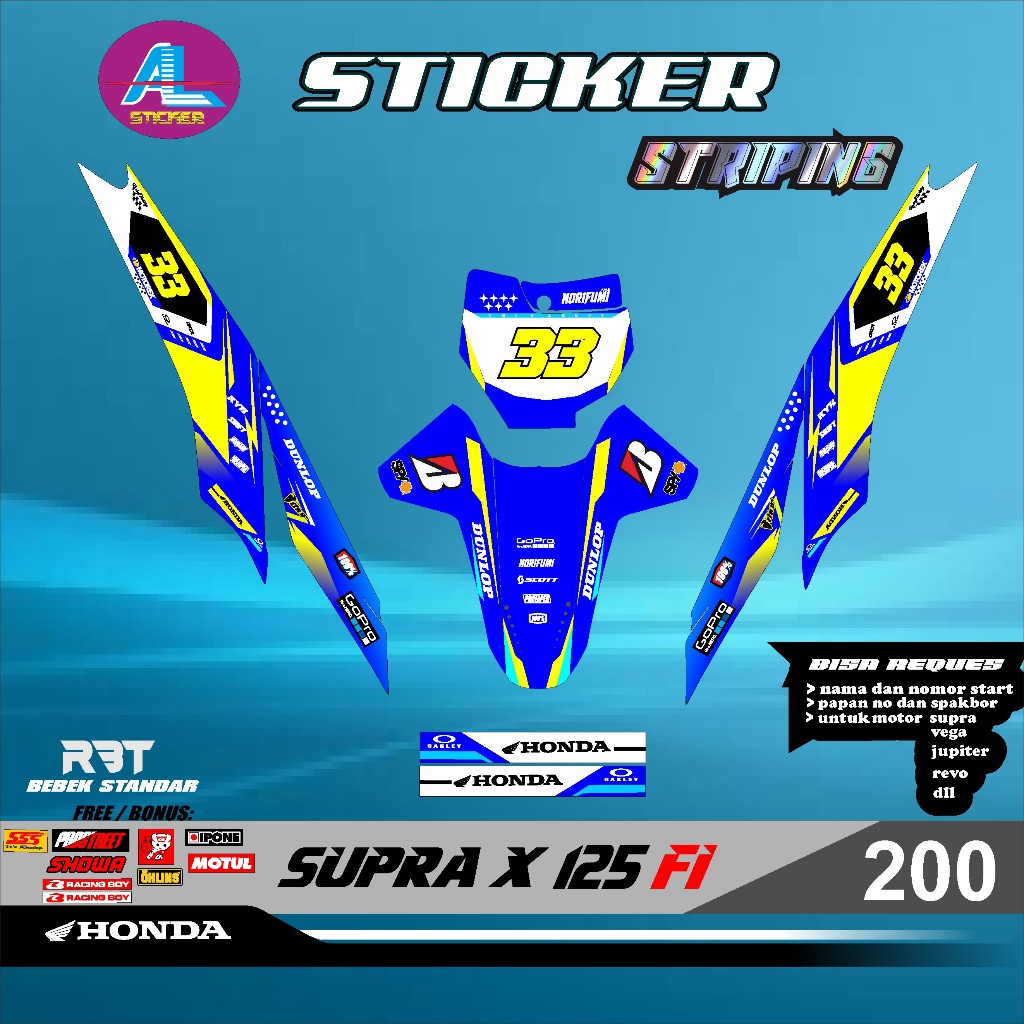 Jual Sticker RBT SUPRA X 125 FI SEMI FULL BODY MOTOR RBT BEBEK MODIF ...