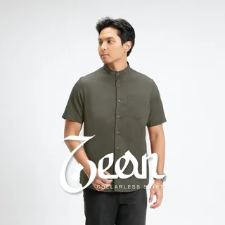CUTOFF Zeon Collarless Shirt Kemeja Koko Basic Polos Pendek Stretch