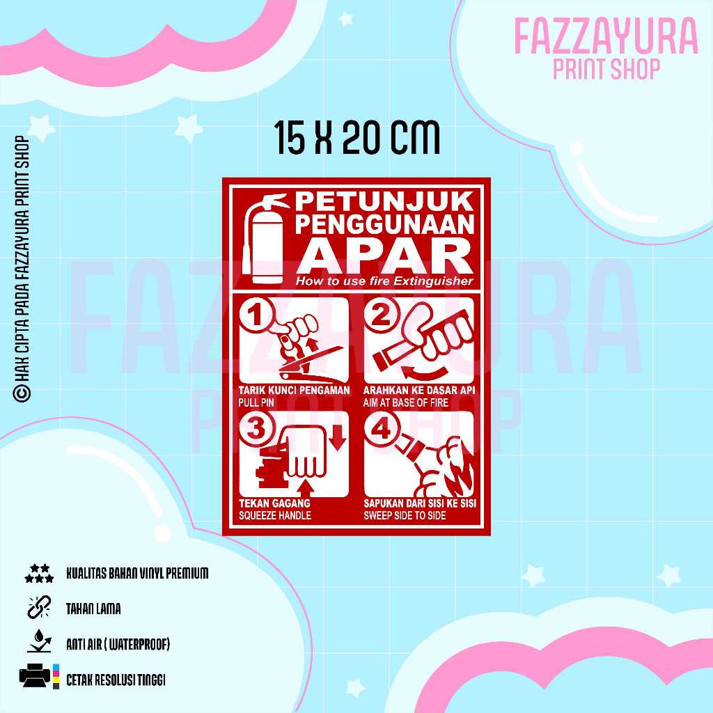 Jual STICKER PETUNJUK PENGGUNAAN APAR 15 X 20 CM | Shopee Indonesia