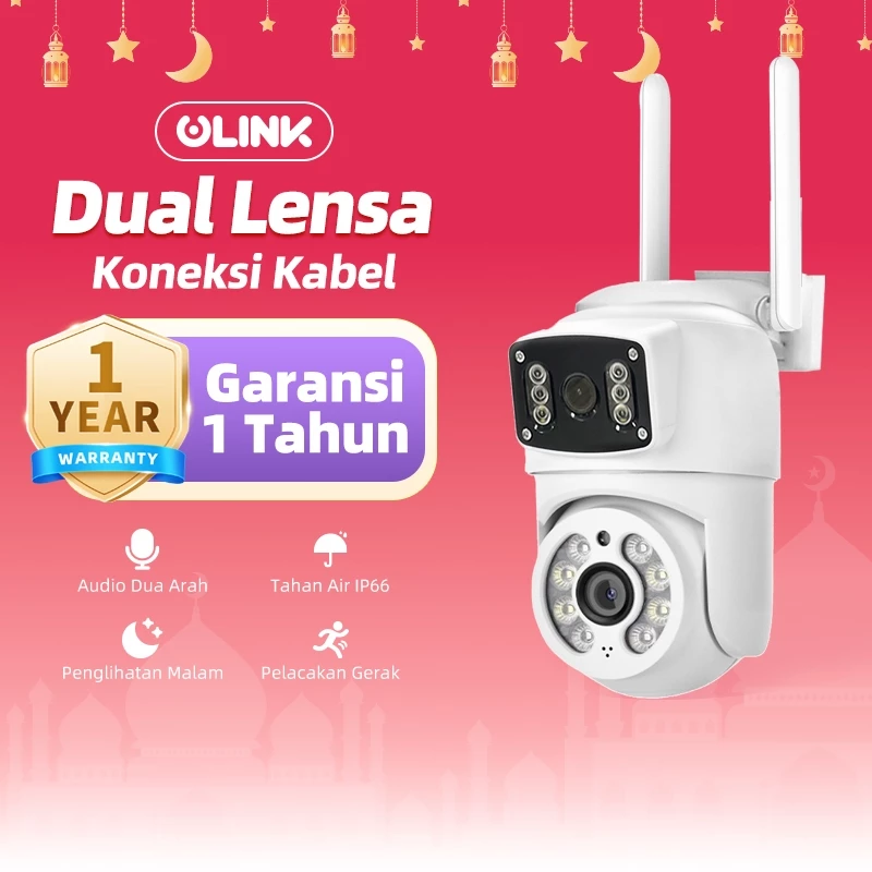 ULINK BP3 8MP CCTV Outdoor Camera HD Wi-Fi Multi Penglihatan Malam Lensa Ganda Kamera keamanan Pelayaran