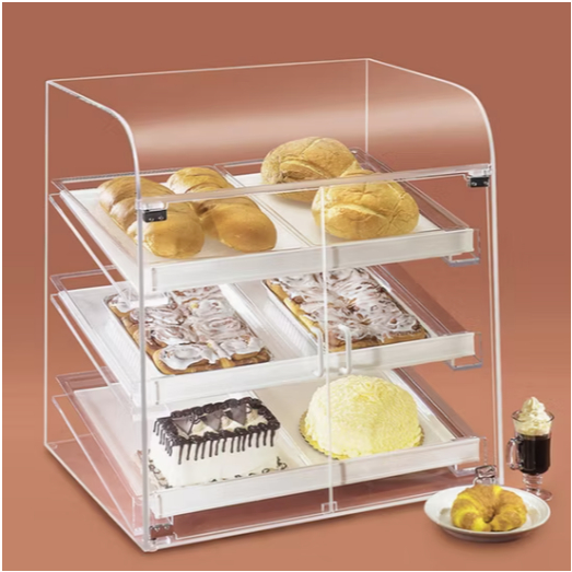 Jual Display Kue Akrilik 3 Rak | Acrylic Food Bakery 3 Shelves ( 100 x ...
