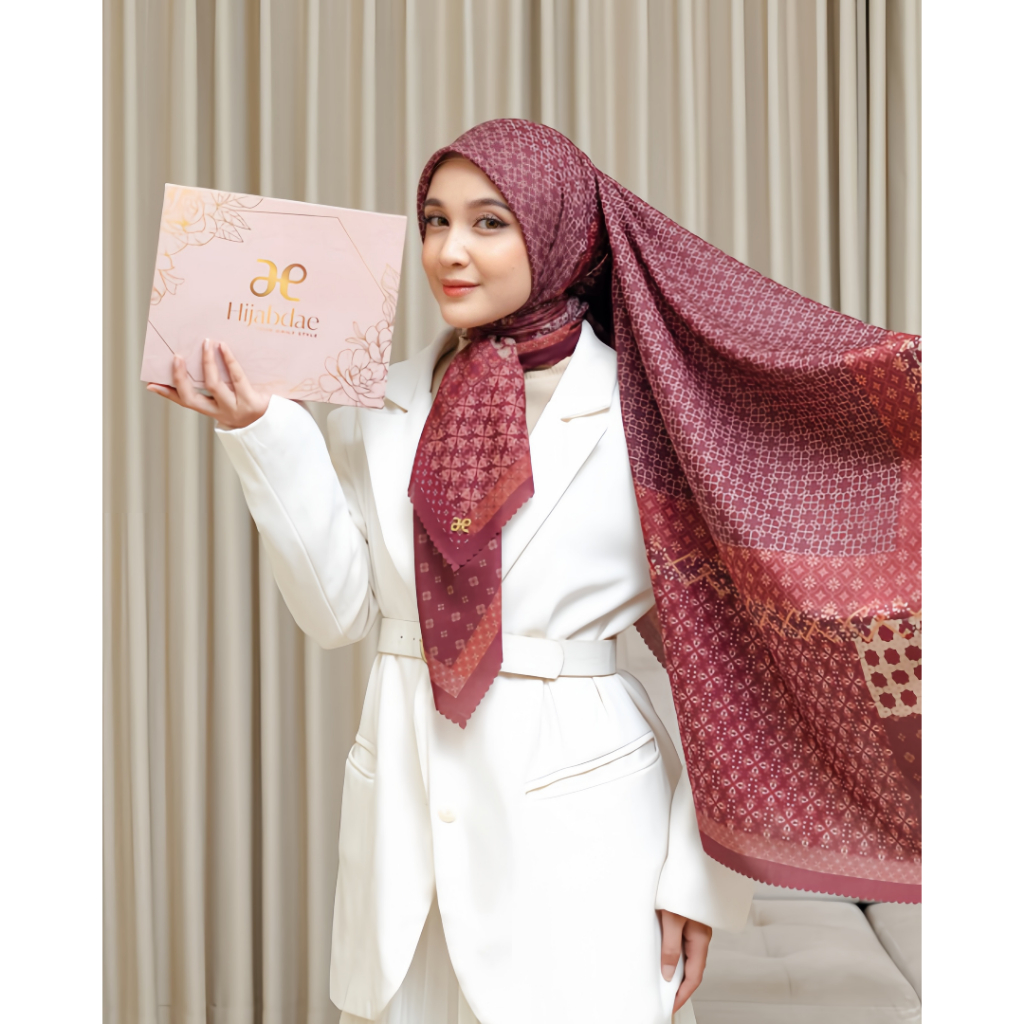 Hijabdae Hijab Motif Voal Premium Eleganza Series (Hijab Segiempat Motif Voal Premium)