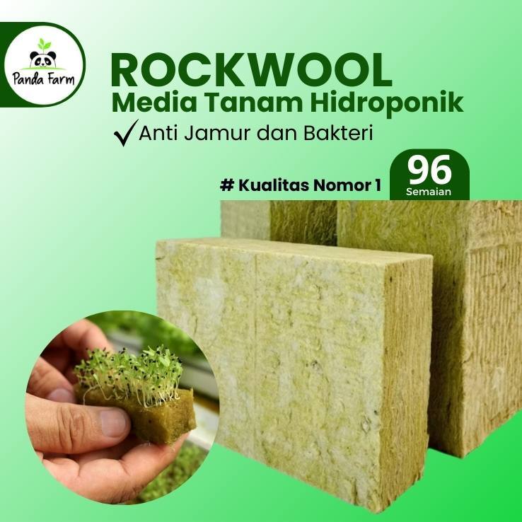 Rockwool hidroponik ukuran 20cm X 15cm X 7cm cultilene 100% asli