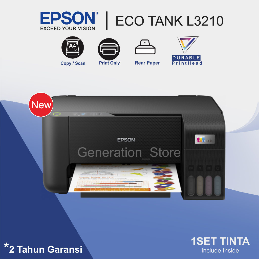 Jual PRINTER EPSON ECOTANK L3210 ALL IN ONE (PRINT, SCAN, FOTO COPY ...