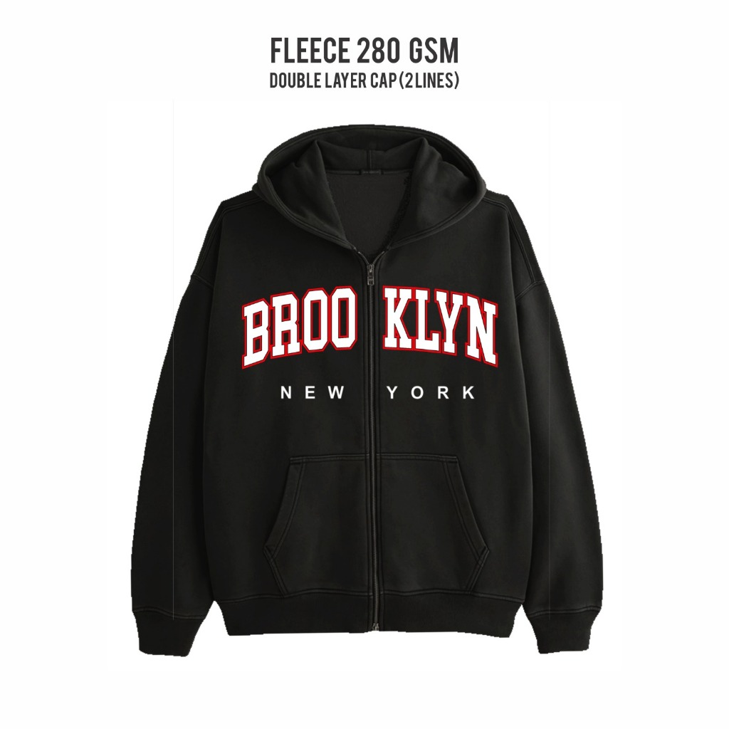 Jual Hoodie Brooklyn Zipper Unisex District original Shopee