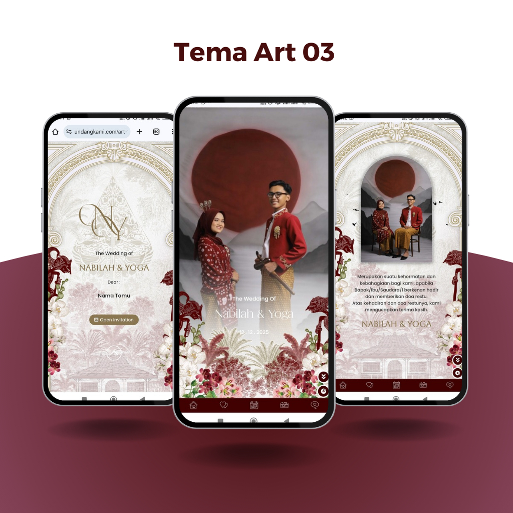 Undangan Digital Pernikahan Tema Art 03 Undangan Website Elegant
