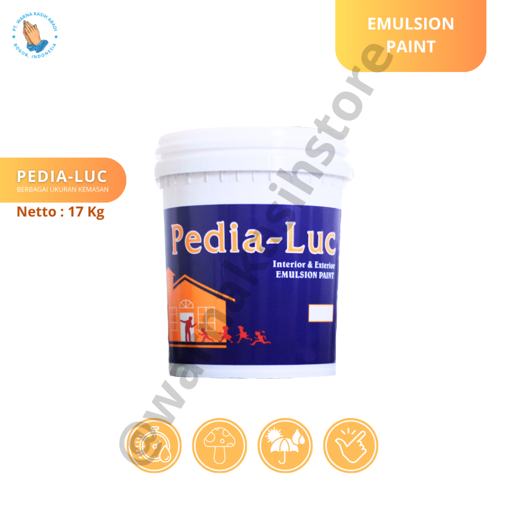 Jual Cat Tembok Pedia-Luc Emulsion Paint Interior Warna Standar 18KG ...