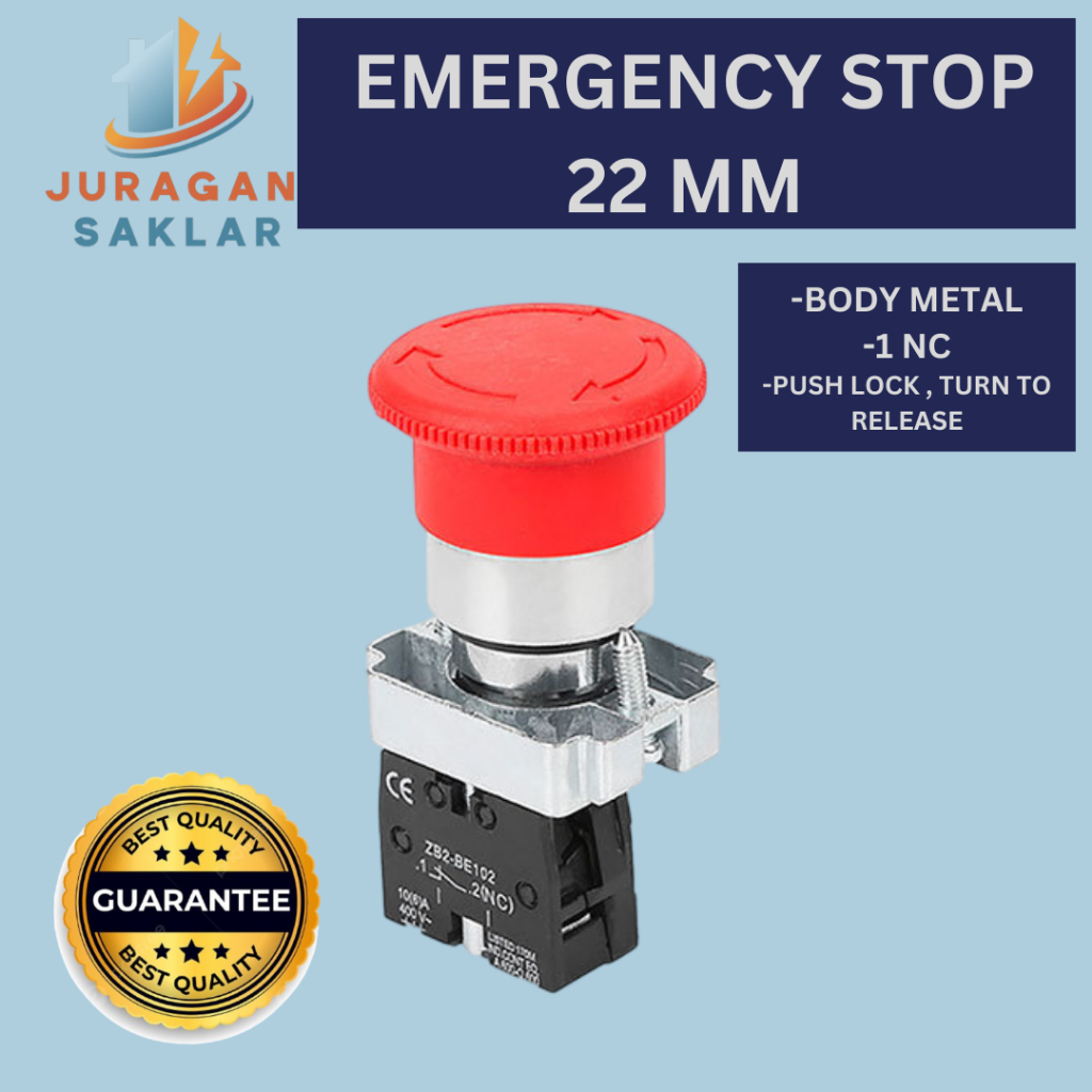 Jual EMERGENCY STOP PUSH BUTTON PUSHBUTTON 22 MM PUSH LOCK | Shopee ...