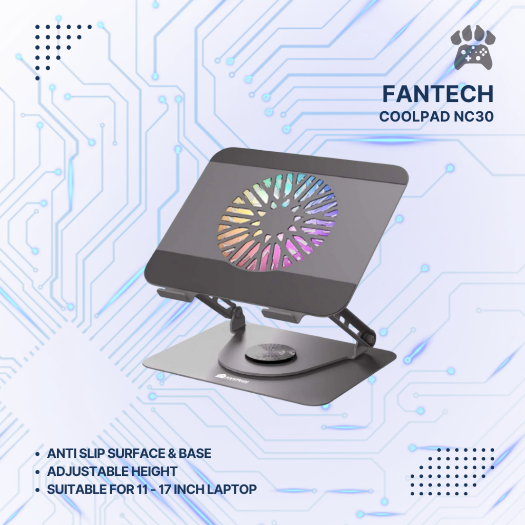 Jual Fantech NC30 Rotatable RGB Notebook / Laptop Cooler Cooling Pad ...