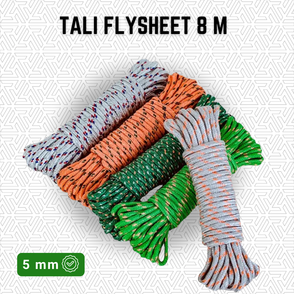 Tali Prusik / Tali Flysheet 5 mm Panjang 8 m bahan Nylon kuat