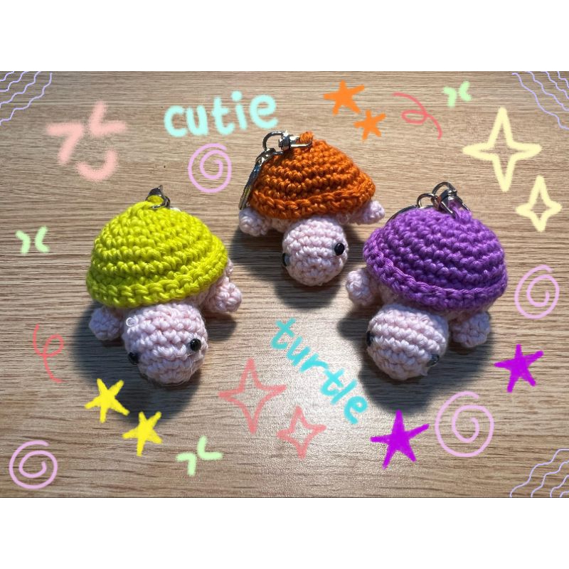 Jual turtle crochet keychain/gantungan kunci kura - kura rajutan ...