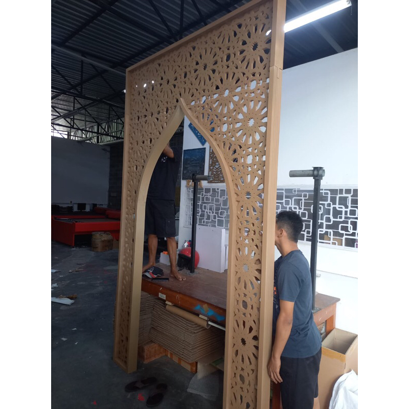 Jual Mihrab Mushola Minimalis/MIHRAB MUSHOLA KRAWANGAN ORNAMEN bahan ...