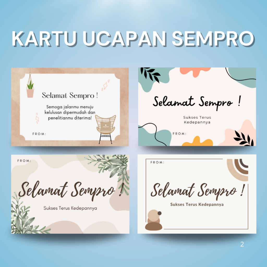 Jual (1 PACK ISI 20) KARTU UCAPAN SELAMAT SEMPRO/SELAMAT SIDANG TA ...