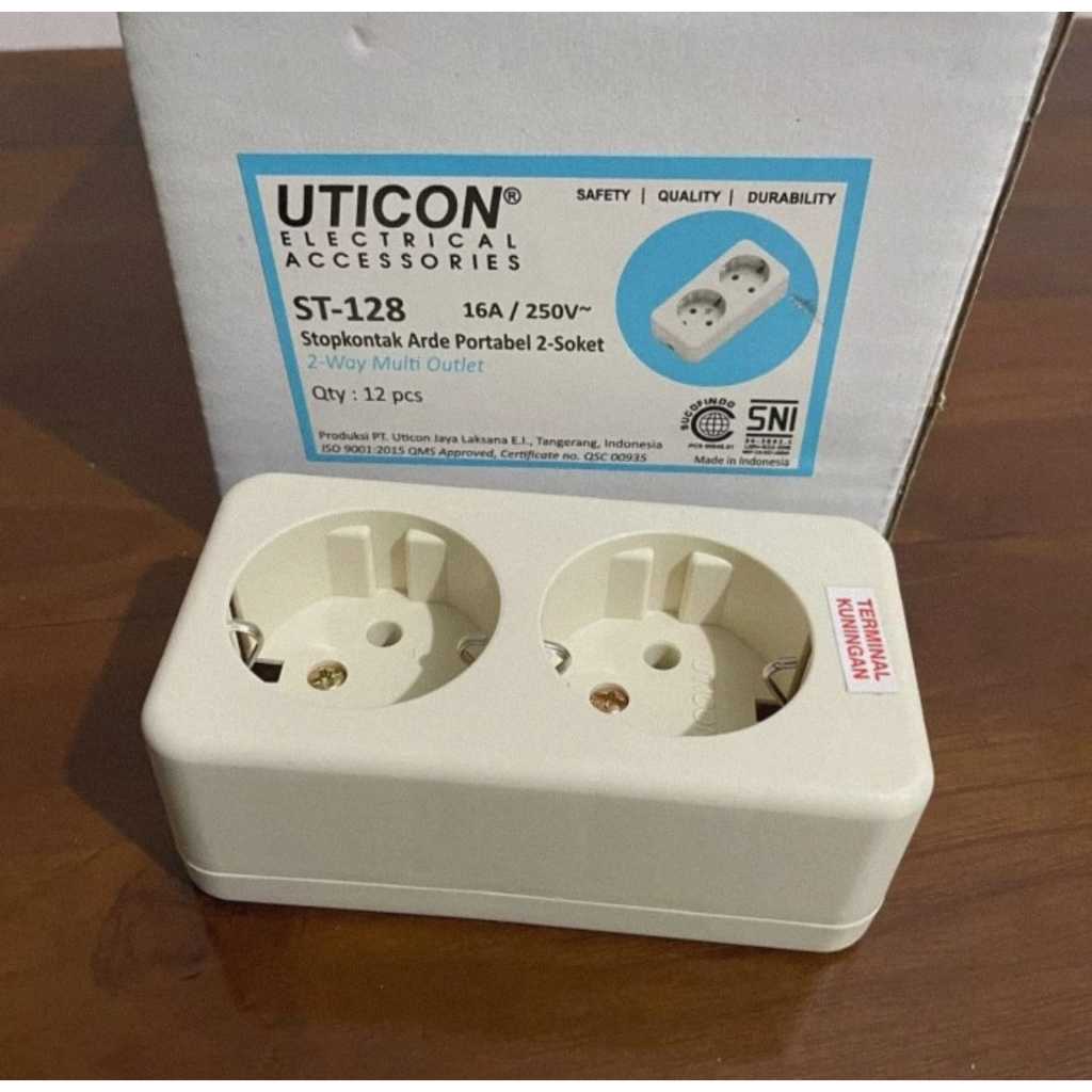 Jual Stop Kontak UTICON 2 Lubang - Terminal Colokan Listrik Electric ...