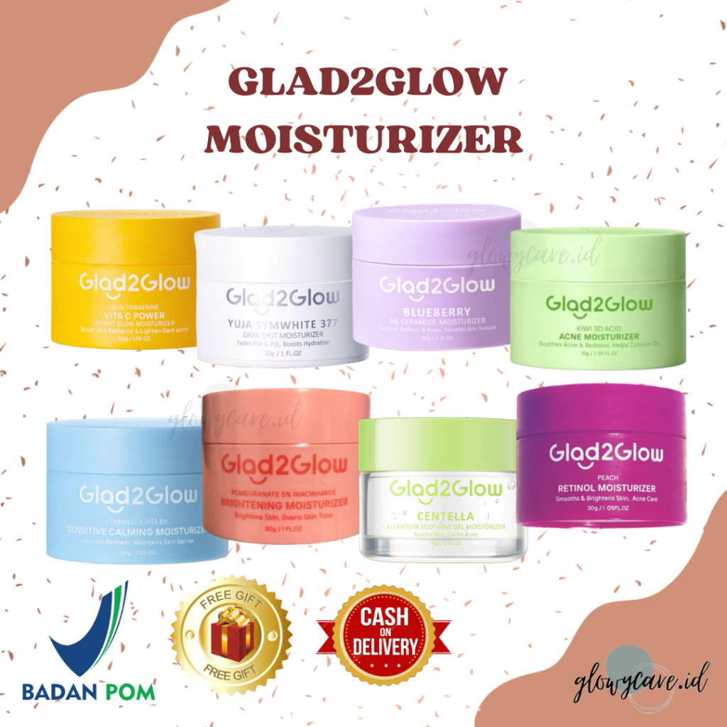 Glad2Glow Moisturizer Acne Brightening 30gr 55gr