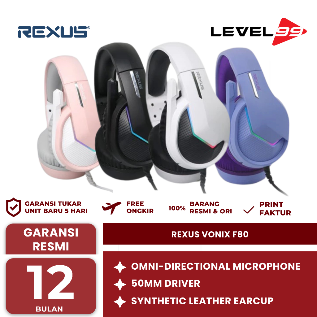 Jual Rexus Headset Gaming Vonix F80 | Shopee Indonesia