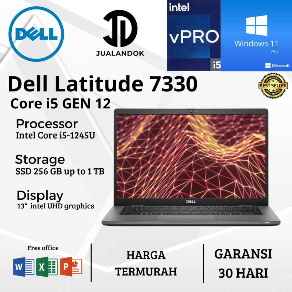 Jual Laptop Dell Latitude 7330 Core i5 Gen 12 - RAM 16GB - SSD 1TB