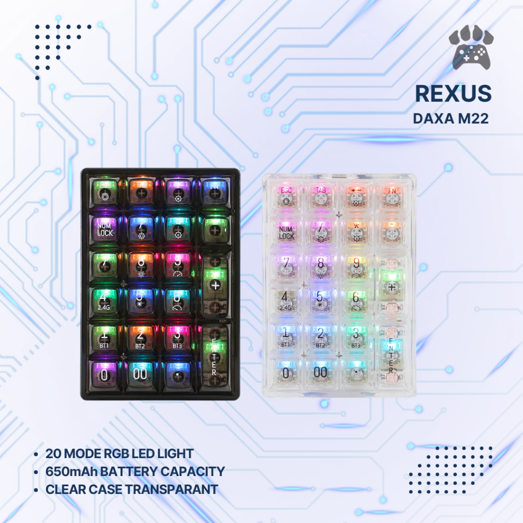 Jual Rexus Daxa M22 Keyboard Numeric Pad Mechanical Number Pad | Shopee ...