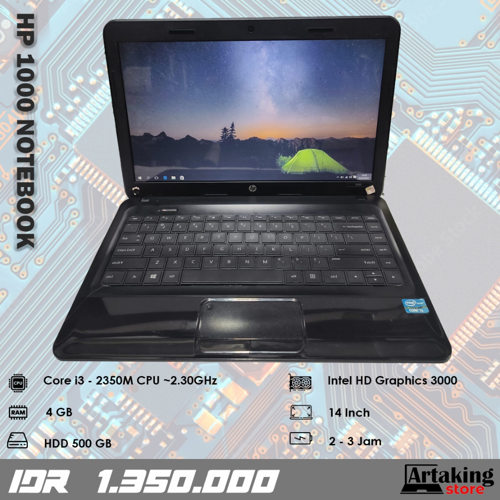 Jual Hp 1000 Notebook - Core i3 - Ram 4 GB - Normal Siap Pakai | Shopee ...