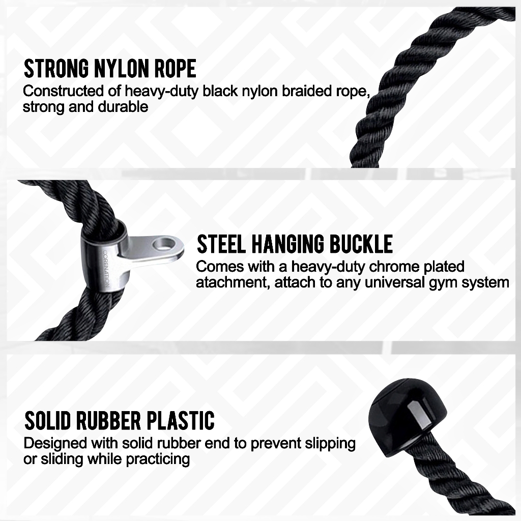 Jual CoreNation Gym Handle Tricep Rope - Triceps Ropes Cable Attachment ...