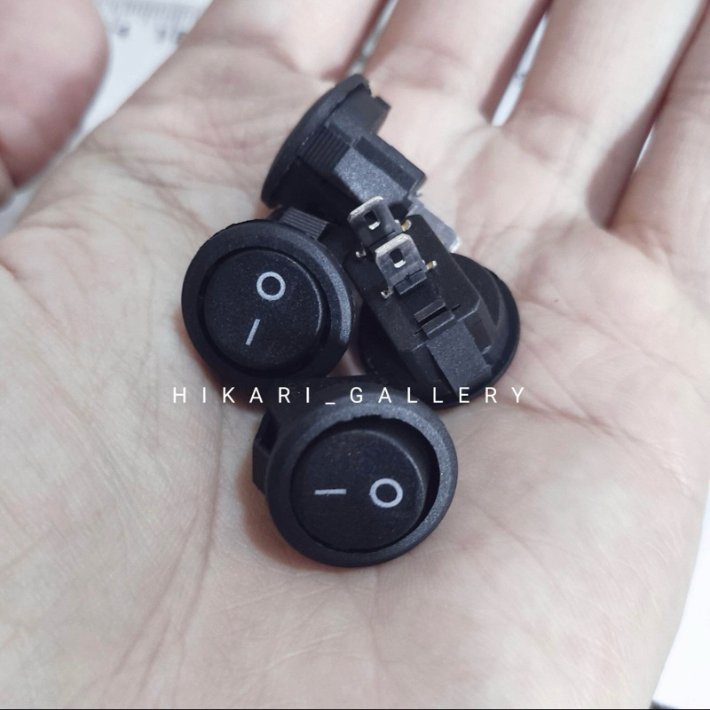 Jual Saklar Mini Bulat 2pin Diameter 15mm / Rocker Switch Mini Bulat ...