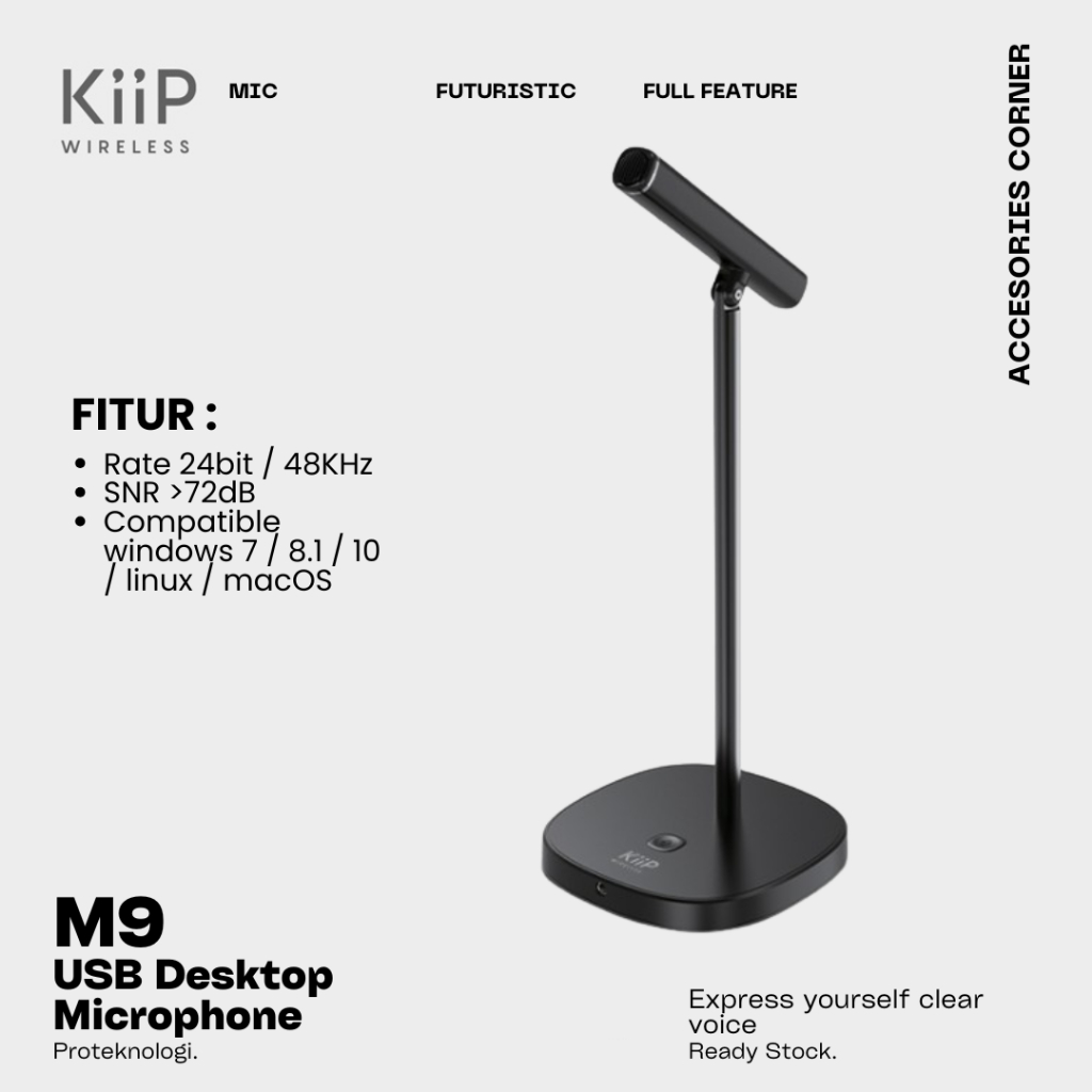 Jual KiiP M9 USB Desktop Microphone Laptop Table Mic HiFi Sound Quality ...